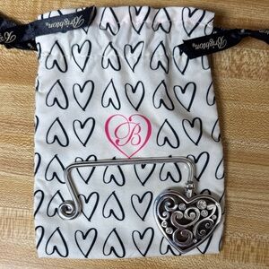 Brighton Silver Heart Bag Hook with Pouch